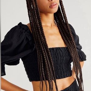 Free People Puff Sleeve Crop Top